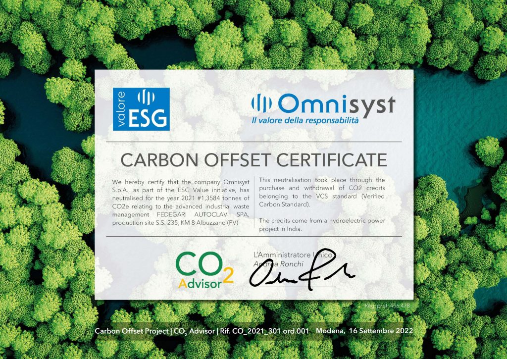 carbon offset certificate