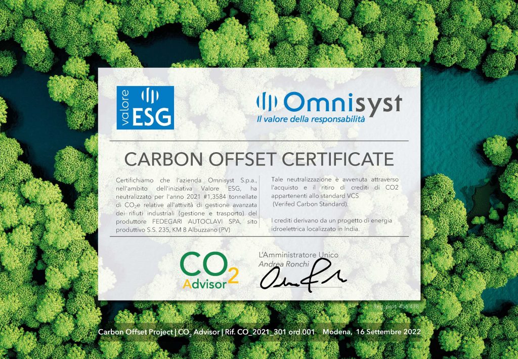 certificato compensazione co2